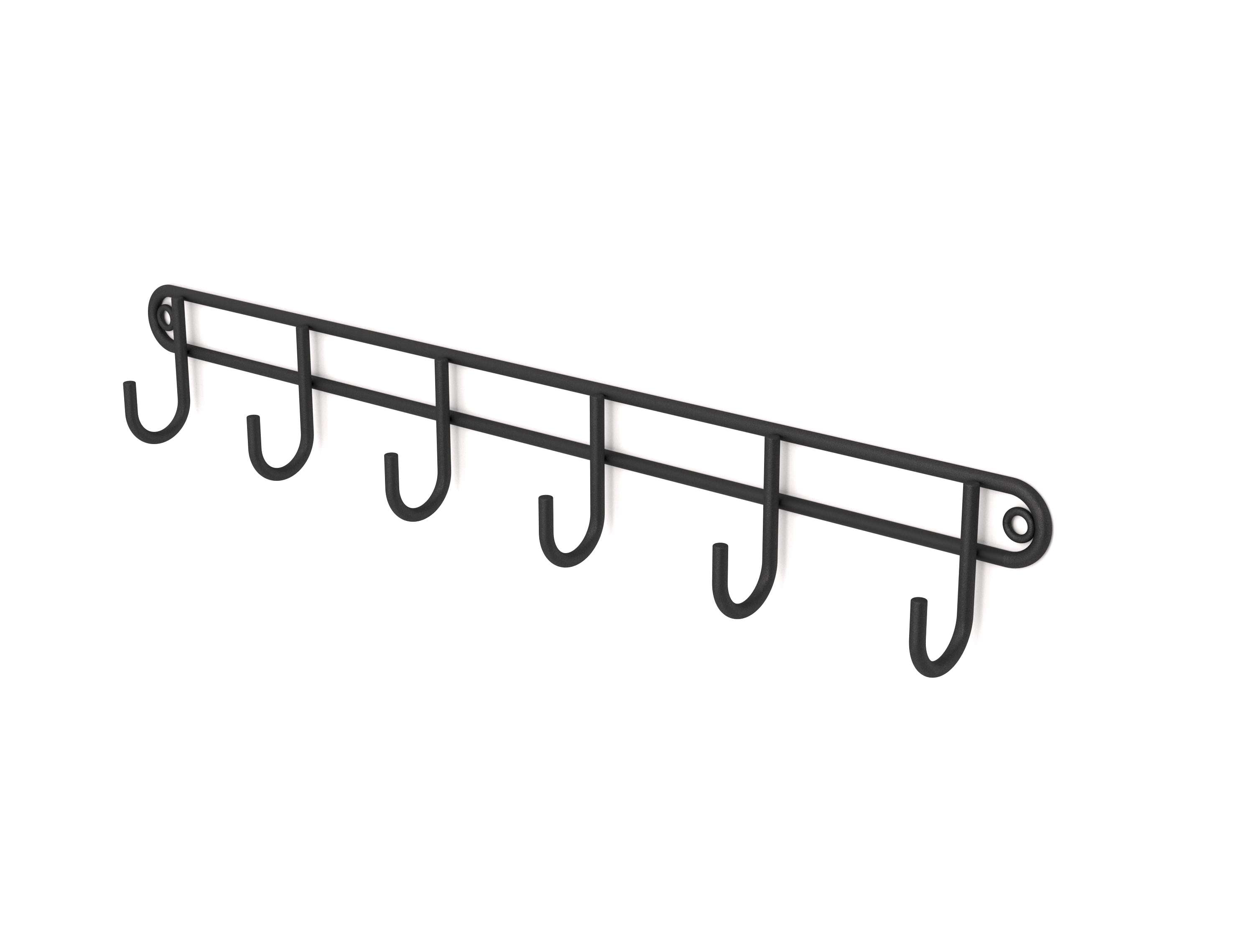 Six hook stainless steel rack useful for utensils, keys, dish cloths ...